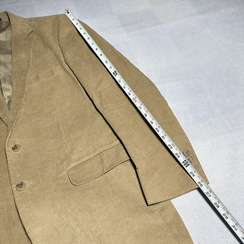 Alan Flusser Brown Corduroy‎ Two Button Paisley Liner Blazer Jacket Men's Sz 42L